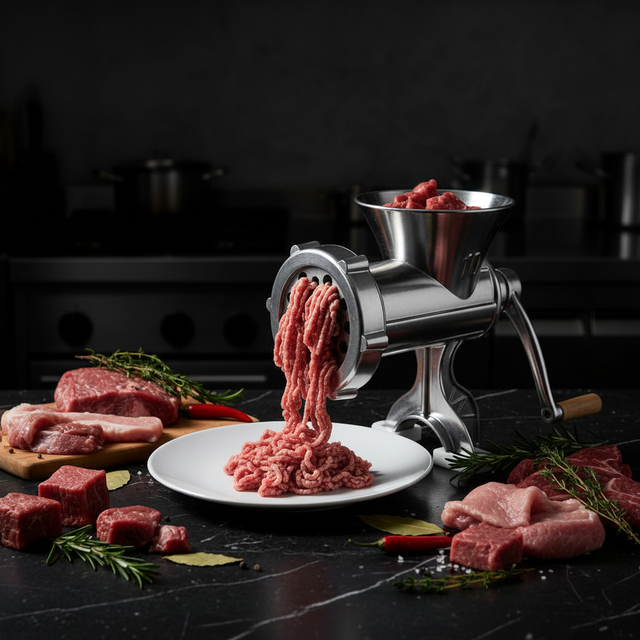 Manual meat grinder