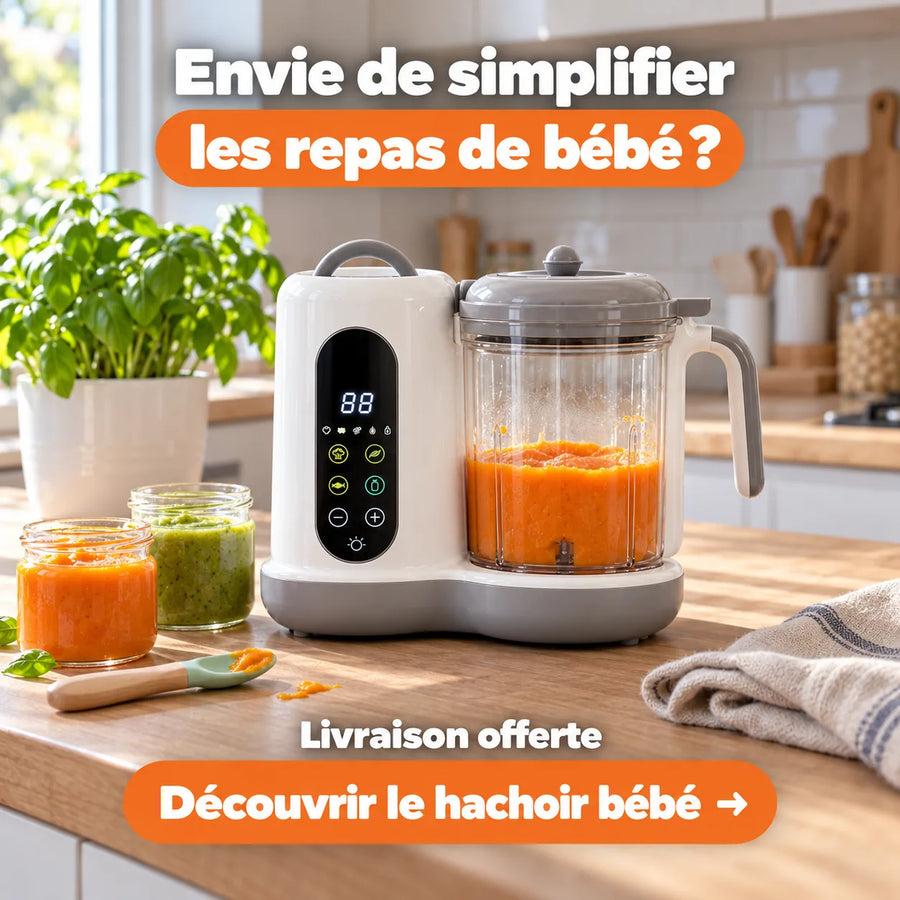Robot bébé vapeur et mixeur avec deux purées maison et livraison offerte