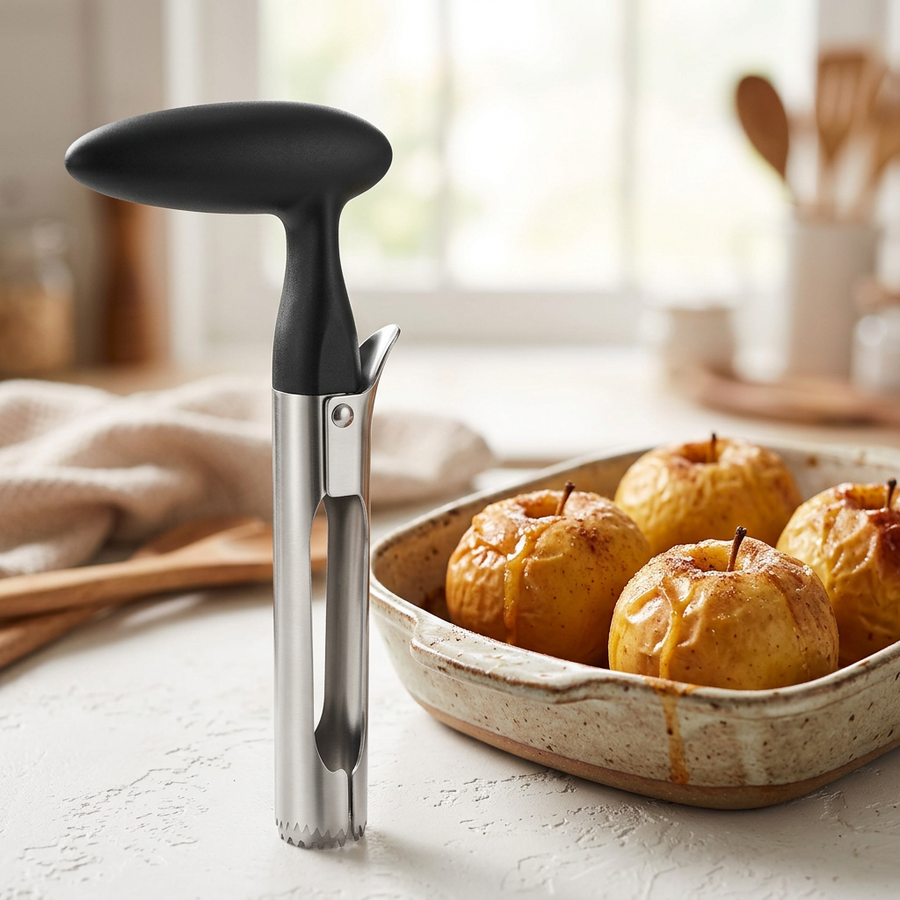 Vide-pomme inox premium, en situation dans la cuisine
