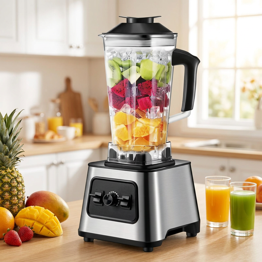 Blender hachoir de table 2,5 L, 4 lames inox, en situation dans la cuisine