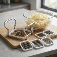 Coupe-frites 5 en 1 inox avec vide-pomme, résultat obtenu