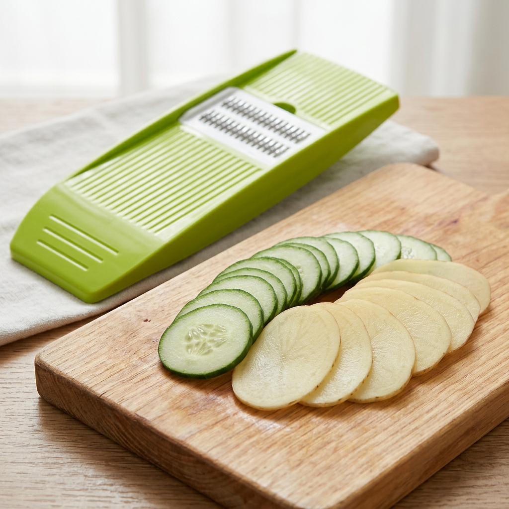 Mandoline râpe 3 lames pour julienne, résultat obtenu
