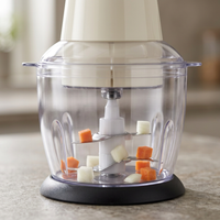 Mini hachoir électrique 750 ml 300 W crème, gros plan sur les détails