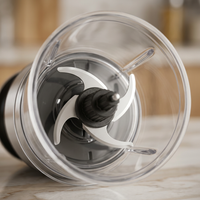 Hachoir blender 500 W avec gourde 600 ml, gros plan sur les détails