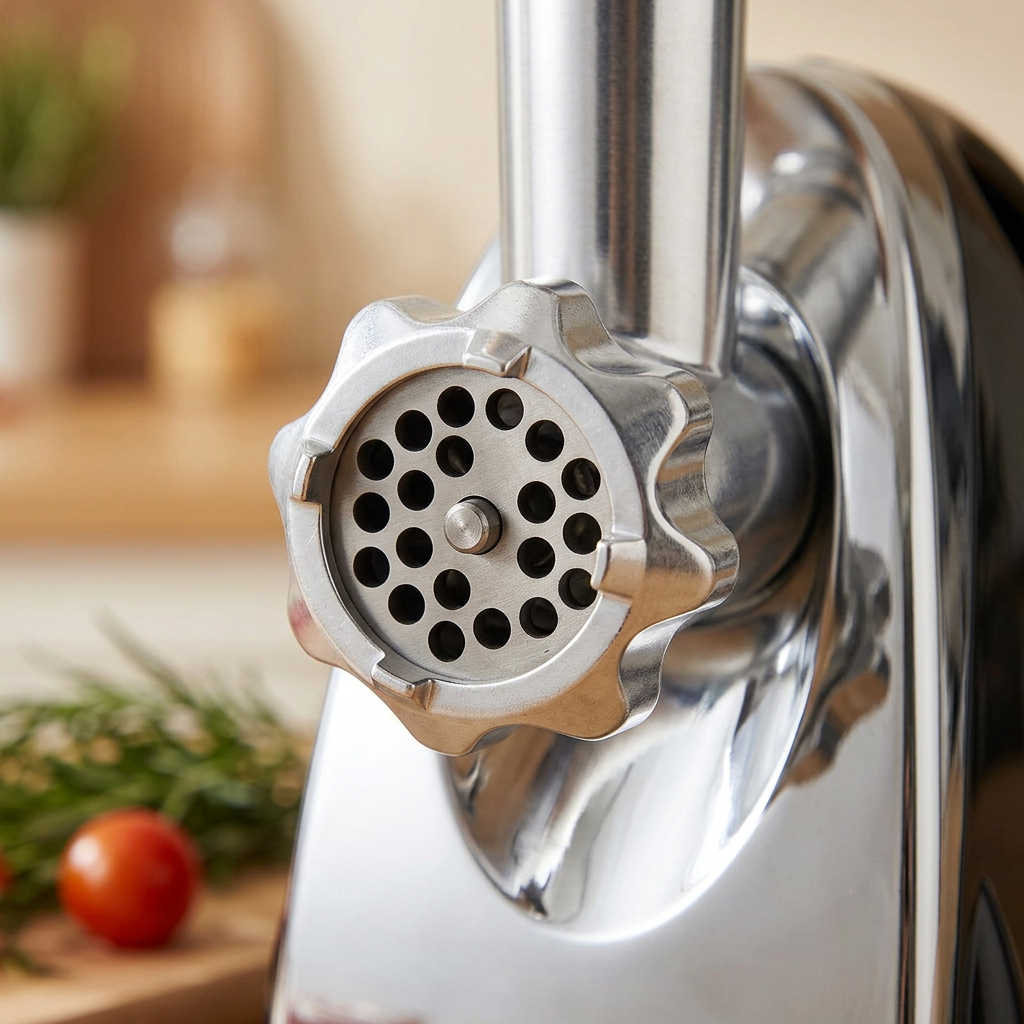 Hachoir à viande électrique 700 W avec kit kebbé, gros plan sur les détails