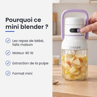 Pourquoi choisir ce mini blender : les repas de bébé, faits maison, moteur 40 W, extraction de la pulpe, format mini