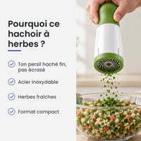 Pourquoi choisir ce hachoir à herbes : ton persil haché fin, pas écrasé, acier inoxydable, herbes fraîches, format compact