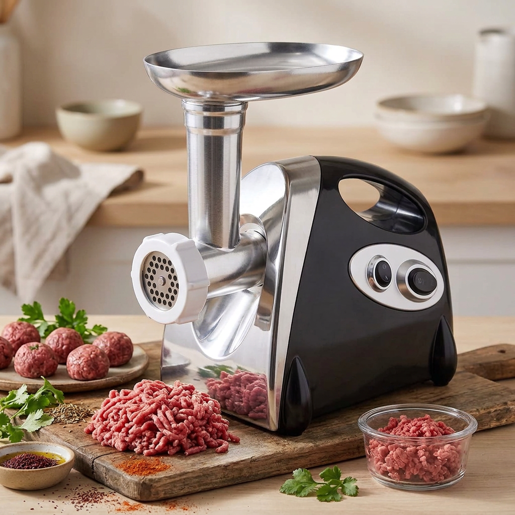 Hachoir à viande électrique 700 W, rouge ou noir, résultat obtenu