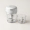 White electric mini chopper, 2 bowls