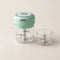 Green electric mini chopper, 2 bowls