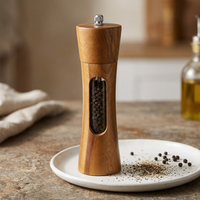 Moulin à poivre en bois massif à hublot, réglable, résultat obtenu