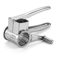 Râpe à tambour inox à manivelle, vue produit sur fond blanc