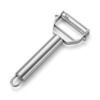 Éplucheur-julienne inox 4 en 1, vue produit sur fond blanc