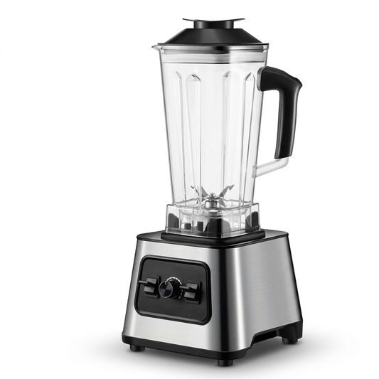 Blender hachoir de table 2,5 L, 4 lames inox, vue produit sur fond blanc