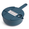 Blue 9-in-1 vegetable chopper with colander