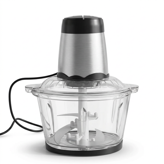 Hachoir électrique 2 vitesses, bol verre 2 L, vue produit sur fond blanc