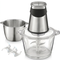 Electric chopper with 2 bowls, 1.8 L glass and 2 L stainless steel