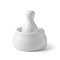 White ceramic mortar and pestle