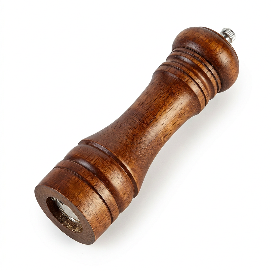 Moulin à poivre classique en chêne, taille S 14,2 cm, vue produit sur fond blanc