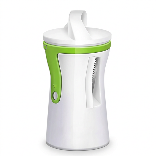 Spiraliseur manuel compact, 2 tailles de julienne, vue produit sur fond blanc
